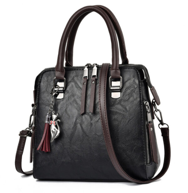 Vintage Handbag Women PU Leather Tassel Top-handle Bag Fashion Lady Tote Luxury Large Capacity Shoulder Bag - Image 8