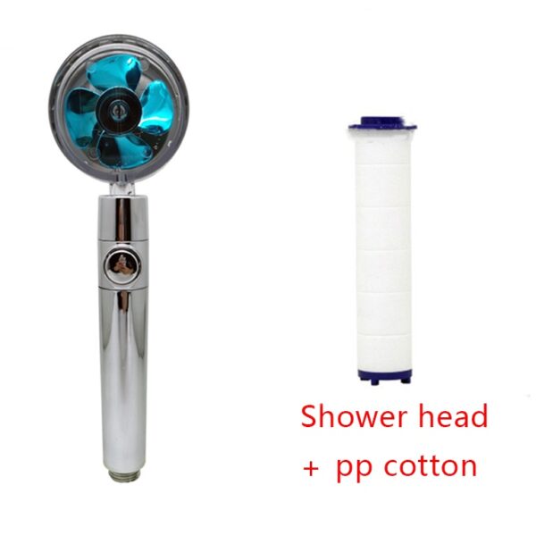 Shower Head Water Saving Flow 360 Degrees Rotating With Small Fan ABS Rain High Pressure Spray Nozzle Bathroom Accessories - Image 84