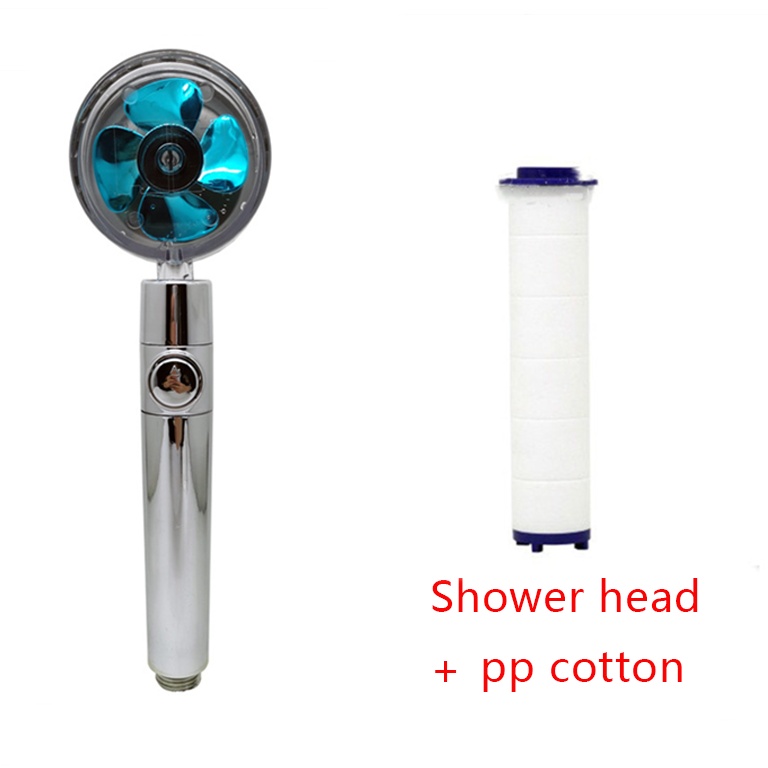 Shower Head Water Saving Flow 360 Degrees Rotating With Small Fan ABS Rain High Pressure Spray Nozzle Bathroom Accessories - Image 84