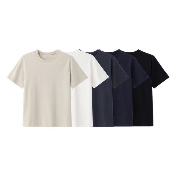 Cool Breathable Liquid-Ammonia Cotton Comfortable T-Shirt Casual Crew Neck Short-Sleeve For Men - Image 4