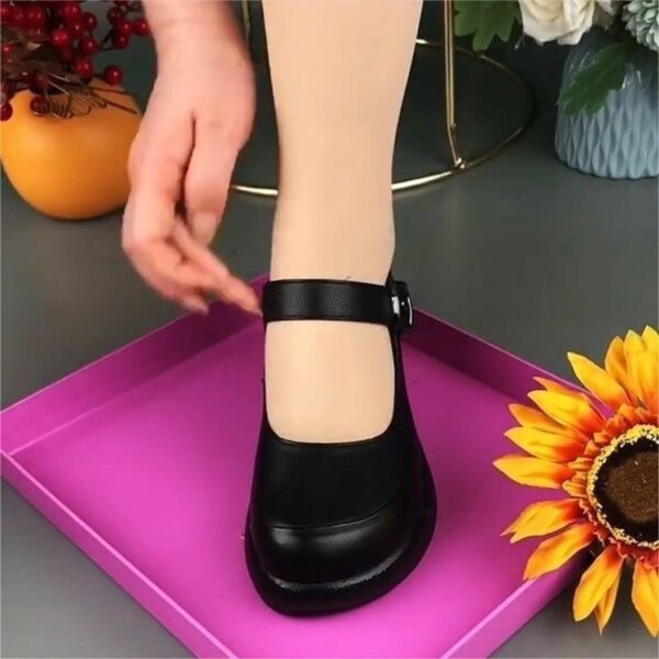 Women's Soft Leather Thick-soled Low-cut Shoes - Image 6