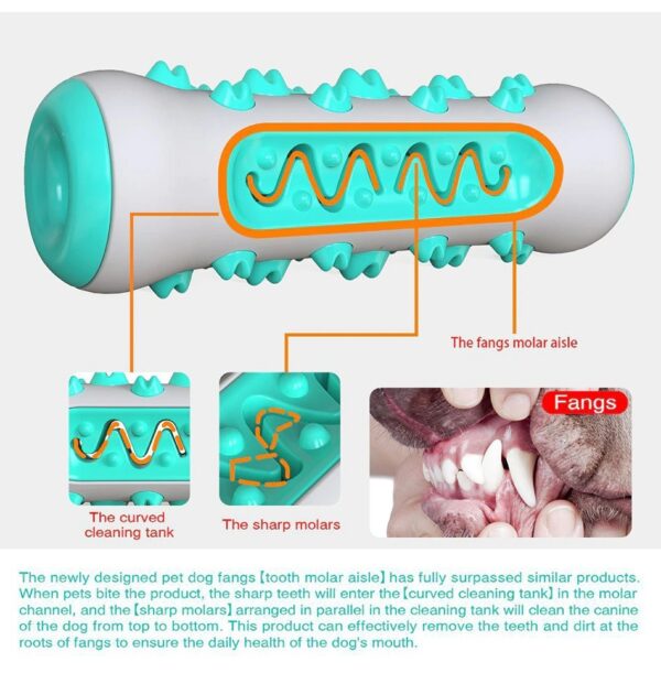 Dog Squeaky Toys For Aggressive Chewers, Tough Toothbrush Dog Chew Toy, Nearly Indestructible Rubber Toys For Pet Training, Teeth Cleaning, Playing And Chewing For Medium & Large Breeds - Image 7