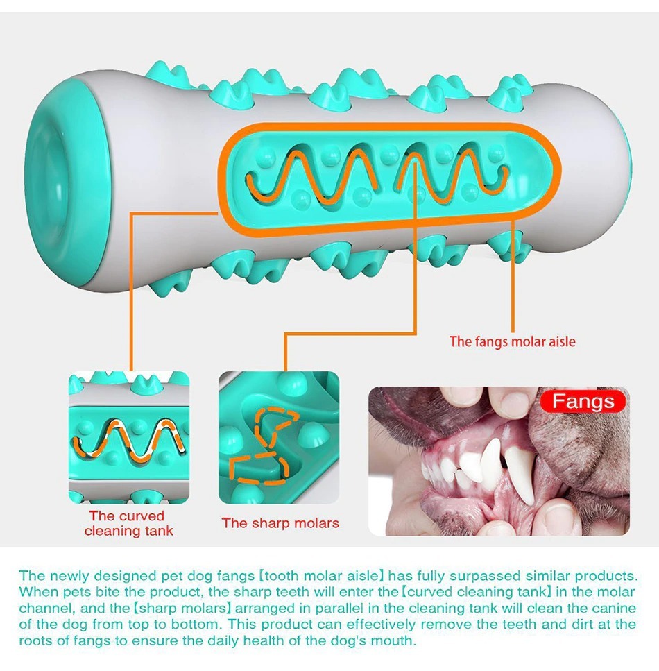 Dog Squeaky Toys For Aggressive Chewers, Tough Toothbrush Dog Chew Toy, Nearly Indestructible Rubber Toys For Pet Training, Teeth Cleaning, Playing And Chewing For Medium & Large Breeds - Image 7