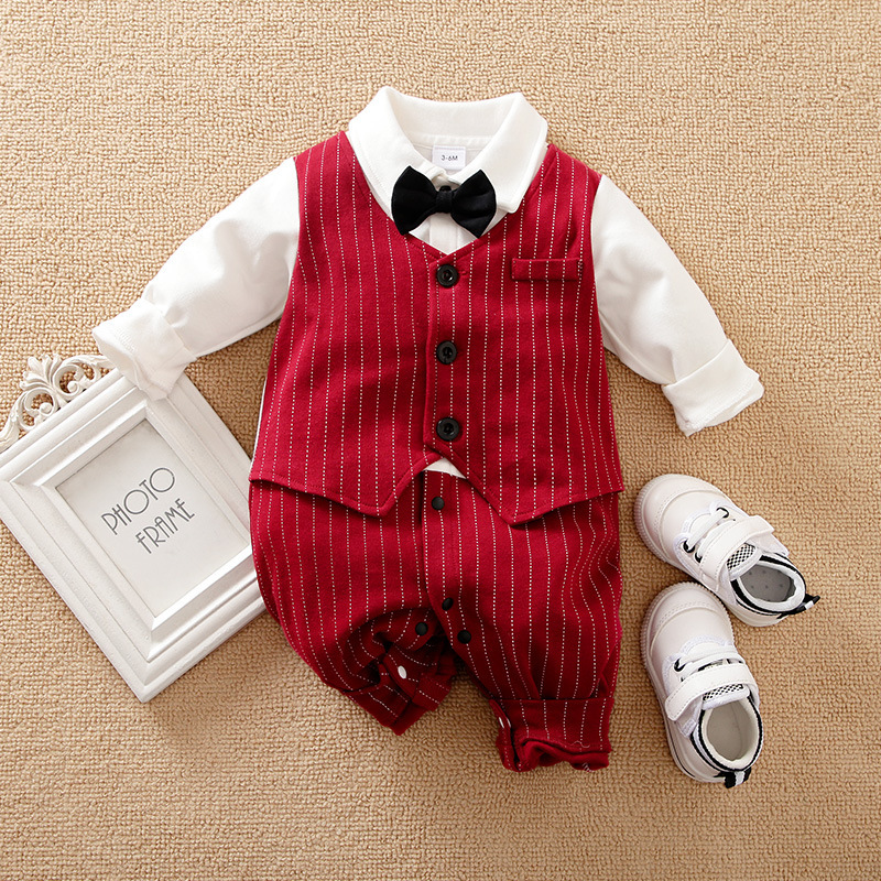 Baby Boy Gentleman Jumpsuit Baby Autumn Clothing - Image 5