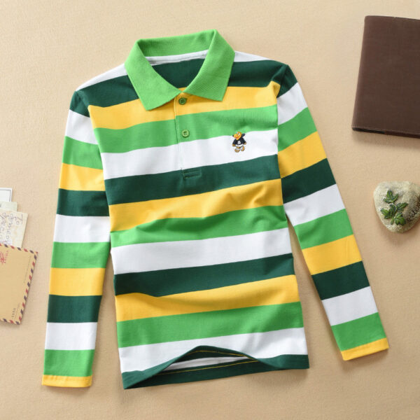 Turn-down Collar Long-sleeve T-shirt Childrens Clothing Business Top - Image 70