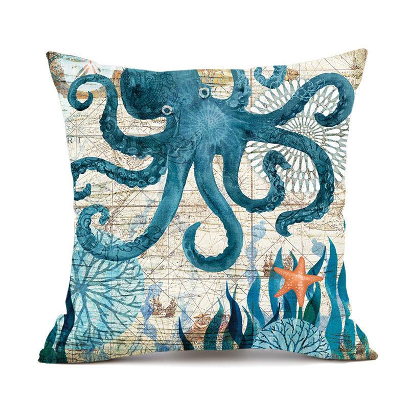 Cushion Covers Sea Turtle Printed Throw Pillow Cases For Home Decor Sofa Chair Seat - Image 17