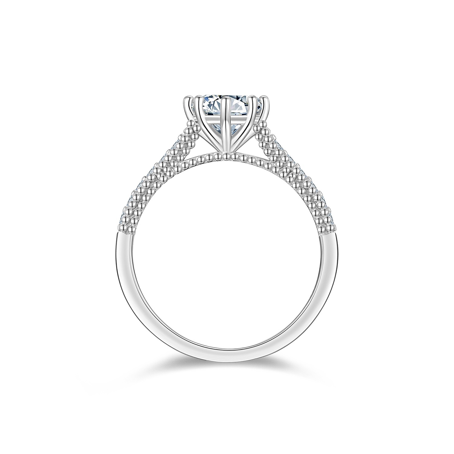 1-carat Luxury Fashion Minimalist Trend Jewelry Ring Set With Top-quality Morganite, Made Of S925 Silver With Electroplated Platinum, Suitable For Ladies. - Image 2