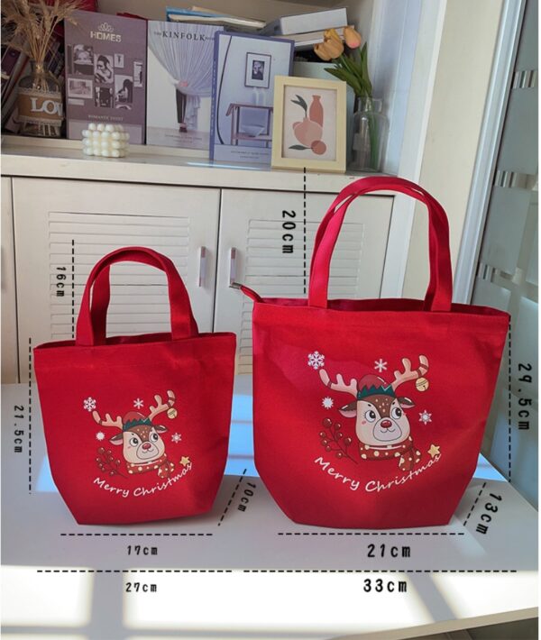 Minimally Handheld Christmas Printed Canvas Bag - Image 12