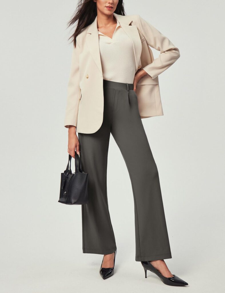Womens High-Waisted Stretchy Work Business Casual Pants