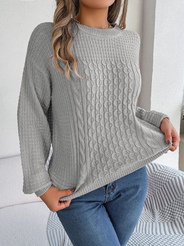 Women's Cable-Knit Lantern-Sleeve Pullover Sweater - Image 18