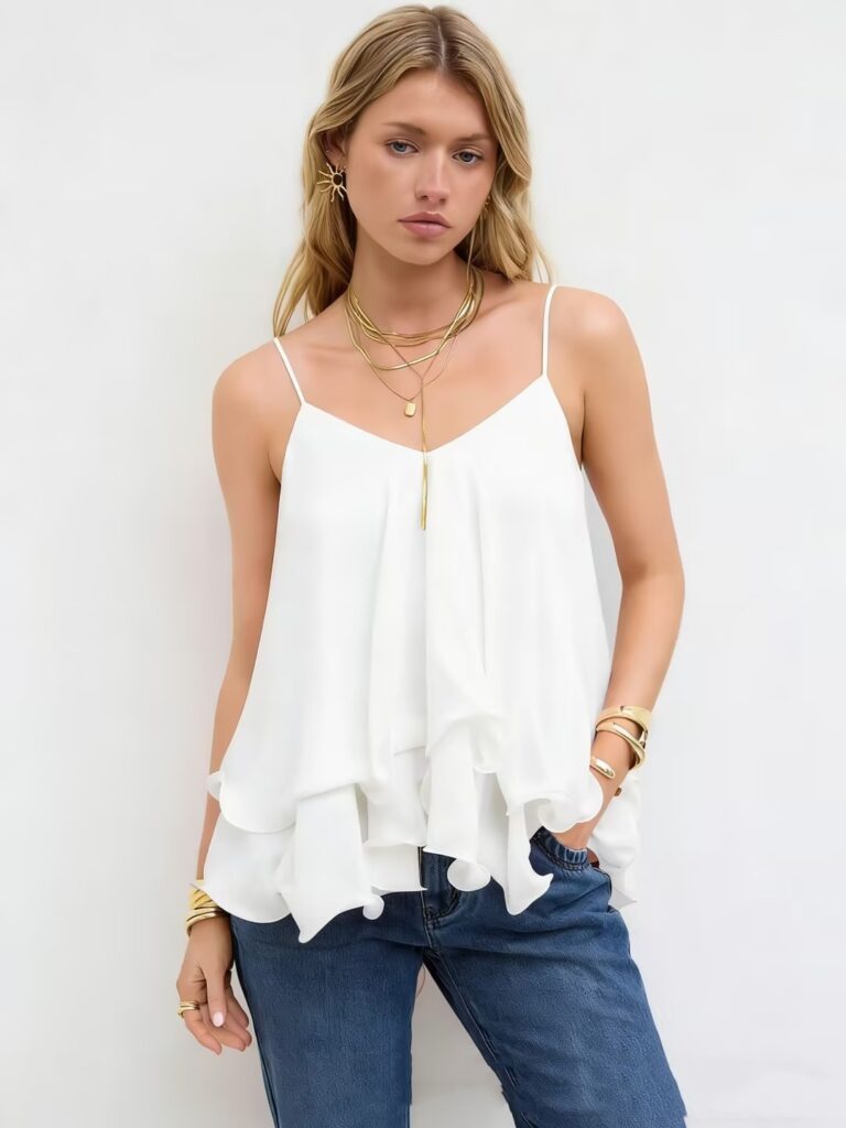 Women's New Off-Shoulder Ruffle Strap Top