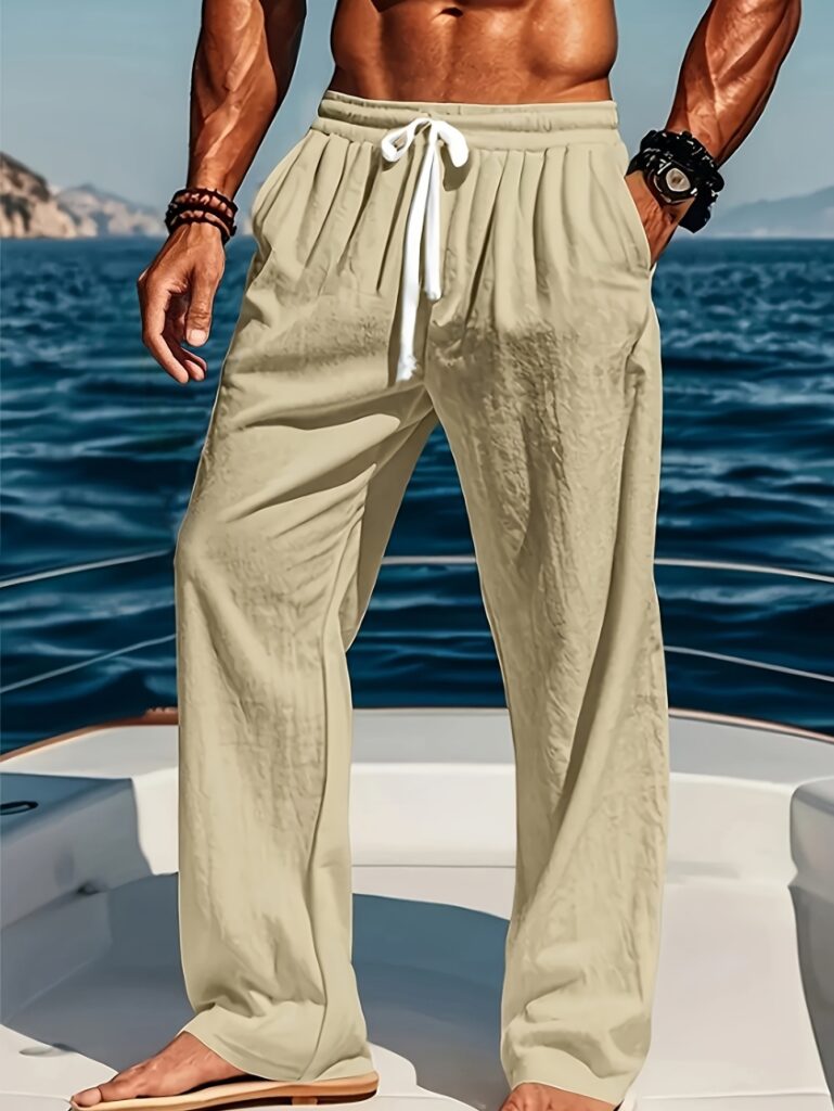 Breathable Cotton-Linen Loose-Fit Casual Sports Trousers