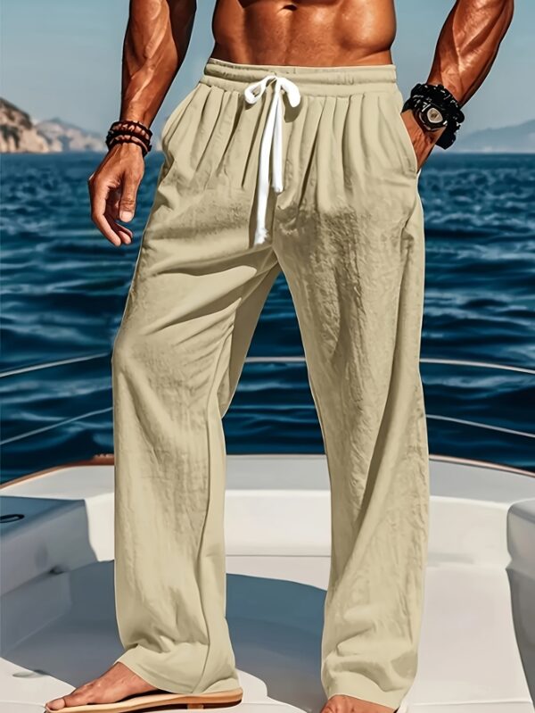 Breathable Cotton-Linen Loose-Fit Casual Sports Trousers - Image 25