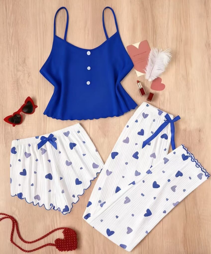 Women's Homewear Pajama Lingerie Three-Piece Set