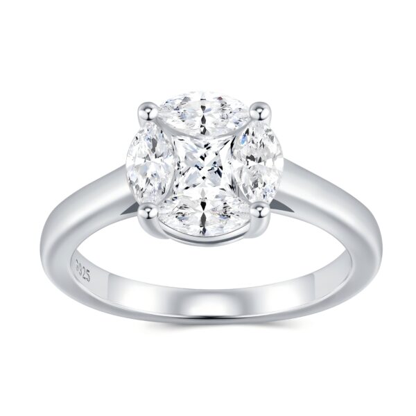 Engraved With Top-quality Moissanite, This Luxurious And Fashionable Minimalist Jewelry Set Features Exquisite Silver Accessories For Ladies. Made Of S925 Silver With Electroplated Platinum.