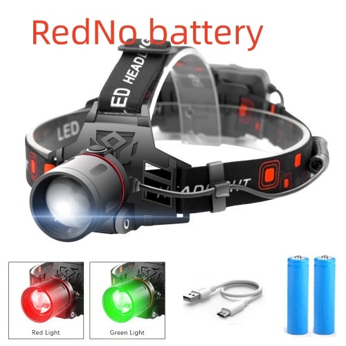 T6 white light green light red light zoom headlight - Image 6