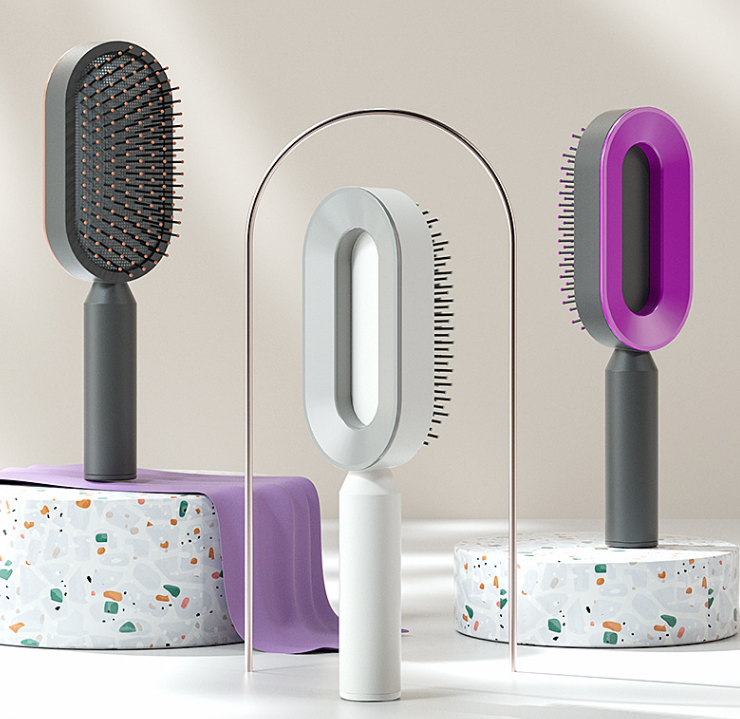 Self Cleaning Hair Brush For Women One-key Cleaning Hair Loss Airbag Massage Scalp Comb Anti-Static Hairbrush - Image 17