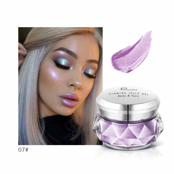 Face Highlighter Jelly Gel Mermaid Eyeshadow Glow Body Glitter Festival Makeup Iluminador Gold Liquid Highlighter Bronzer - Image 17