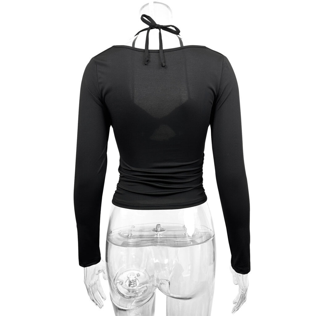 Women's Lace-up Halterneck Casual Base Layer Top