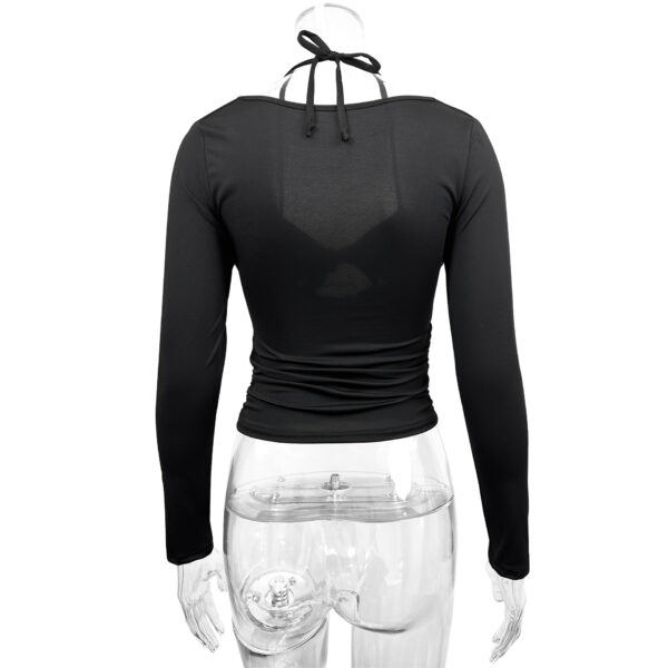 Women's Lace-up Halterneck Casual Base Layer Top - Image 10