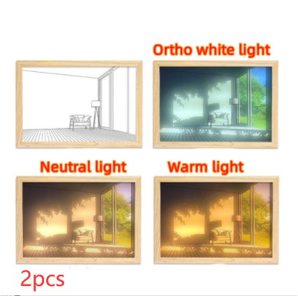 Illuminated Picture LED Decorative Light Painting Bedside Picture Style Creative Modern Simulate Sunshine Drawing Night Light Gift - Image 34