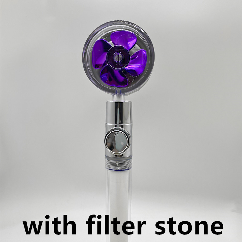 Shower Head Water Saving Flow 360 Degrees Rotating With Small Fan ABS Rain High Pressure Spray Nozzle Bathroom Accessories - Image 50