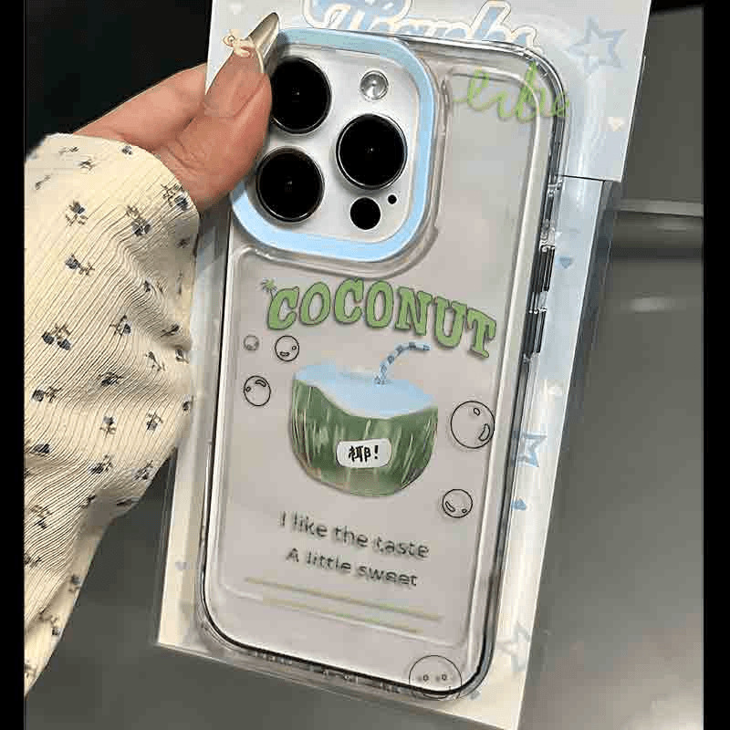Creative English Coconut Print Silicone Phone Case - Image 4