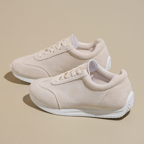Plus-size Women's Leather Lace-up Casual Sneakers - Image 22