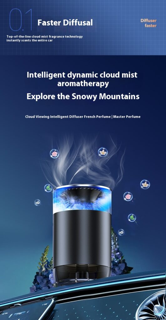 Car Aromatherapy Diffuser Cloud Mist Air Freshener Auto Decoration Natural Fragrance Auto Decoration Tool For RVs Trucks Sedans