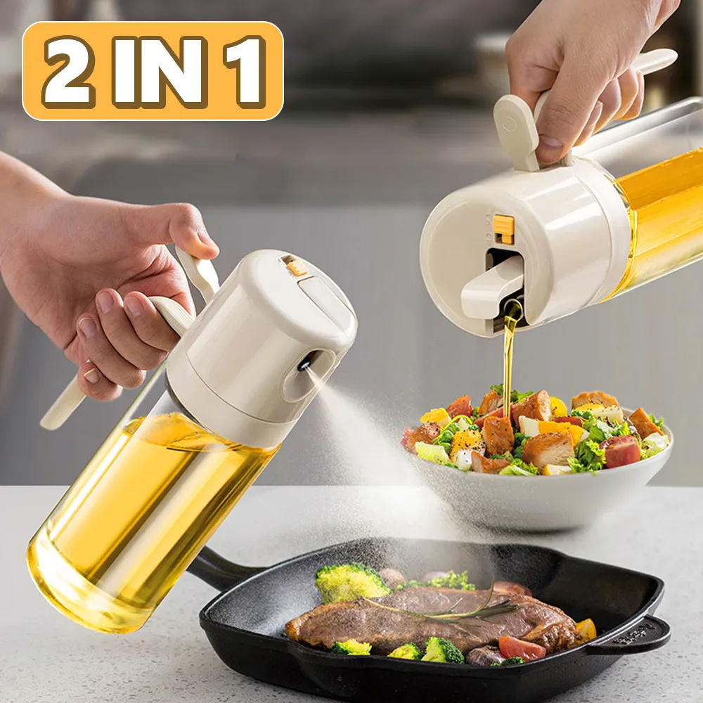 2 In 1 Oil Sprayer Bottle BBQ Cooking Oil Dispenser Olive Oil Pourers Sprayer Kitchen Baking Oil Mister Vinegar Bottle - Image 1