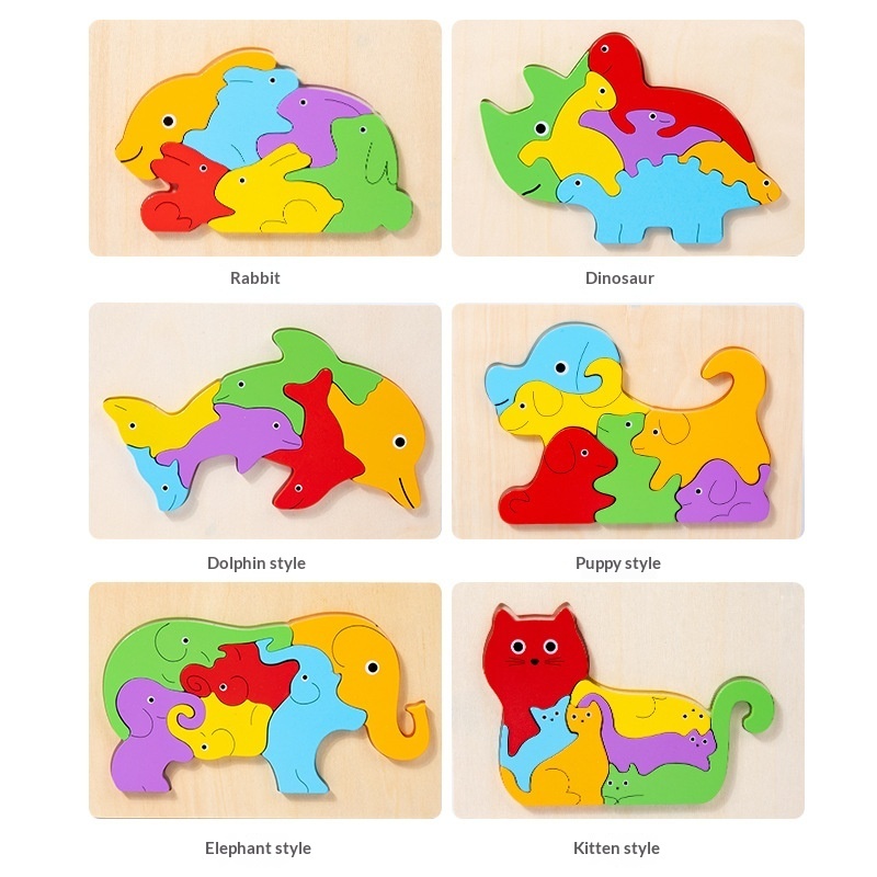 Wooden Dinosaur Animal Shape-Matching Grasping Board For Early Childhood Learning - Image 4