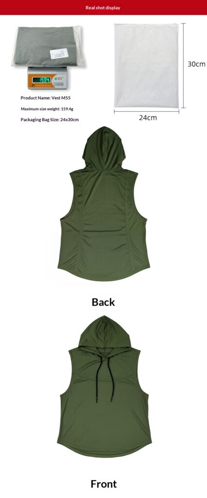 Men's High-Elastic Breathable Fitness Vest With Hood