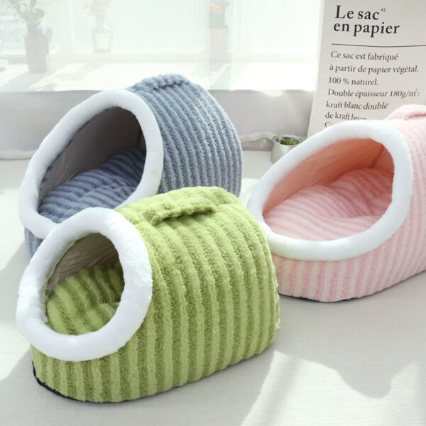 Thickened Three-dimensional Cat Nest Macaron Double-piece Autumn And Winter Warm A Facility For Children To Bore Kennel - Image 8