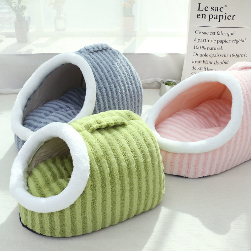 Thickened Three-dimensional Cat Nest Macaron Double-piece Autumn And Winter Warm A Facility For Children To Bore Kennel - Image 8