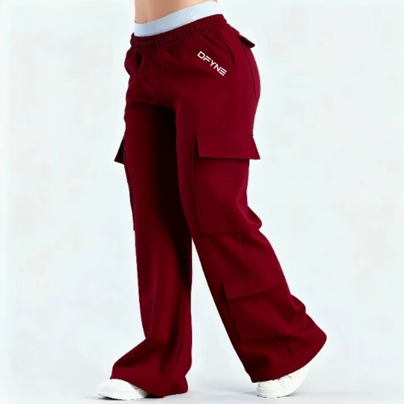 Fashionable Solid-Colored Casual All-Match Pants With Pockets - Image 2