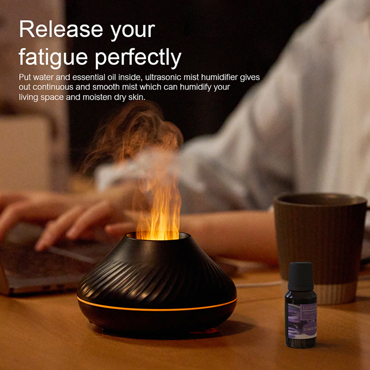 Drop Shipping RGB 130ML Flame Humidifier Diffuser Aroma Essential Oil Fire Flame Aroma Diffuser - Image 1