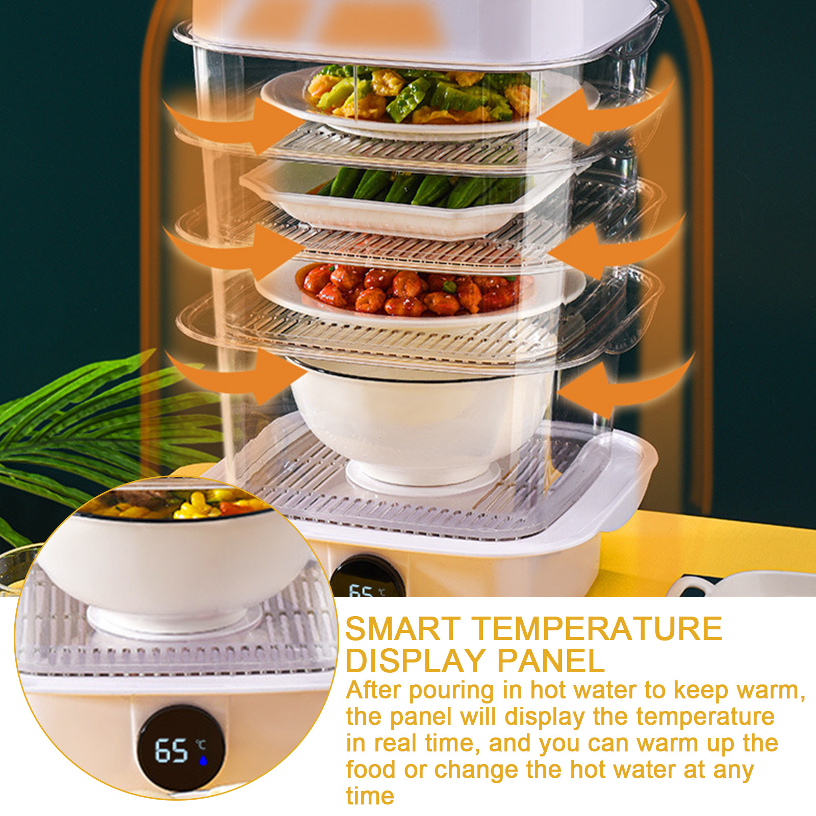 Multi-layer Dish Cover Heat Preservation Kitchen Cover Dining Table Leftover Storage Box Transparent Stack Cooking Hood Steamer - Image 1