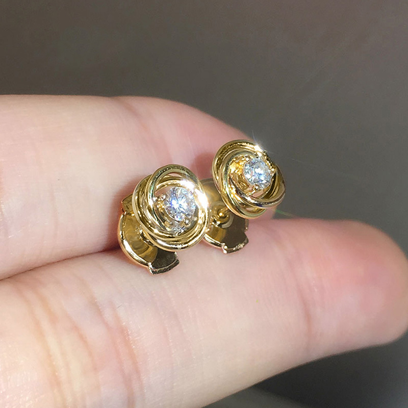 Korean-style Minimalist Gold-plated Copper Earrings - Image 5