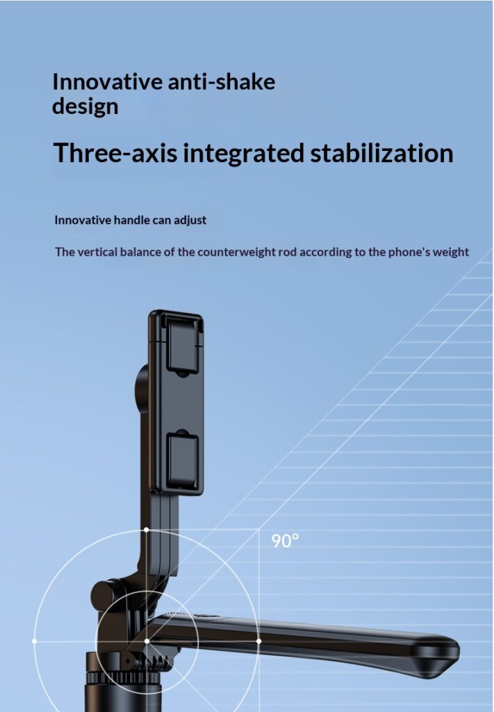 Outdoor Bluetooth Tripod With An Ultra-long Extendable ArmRotating Remote Control And Built-in Image Stabilization