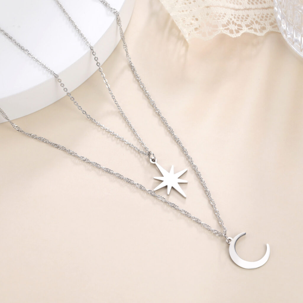 Japan-Korea Style Trendy Titanium Steel Cutout Fashionable Minimalist Clavicle Chain