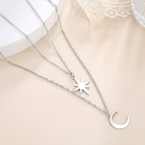 Japan-Korea Style Trendy Titanium Steel Cutout Fashionable Minimalist Clavicle Chain - Image 2