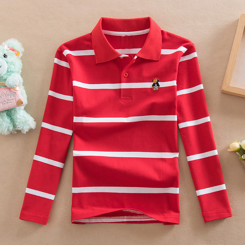 Turn-down Collar Long-sleeve T-shirt Childrens Clothing Business Top - Image 7