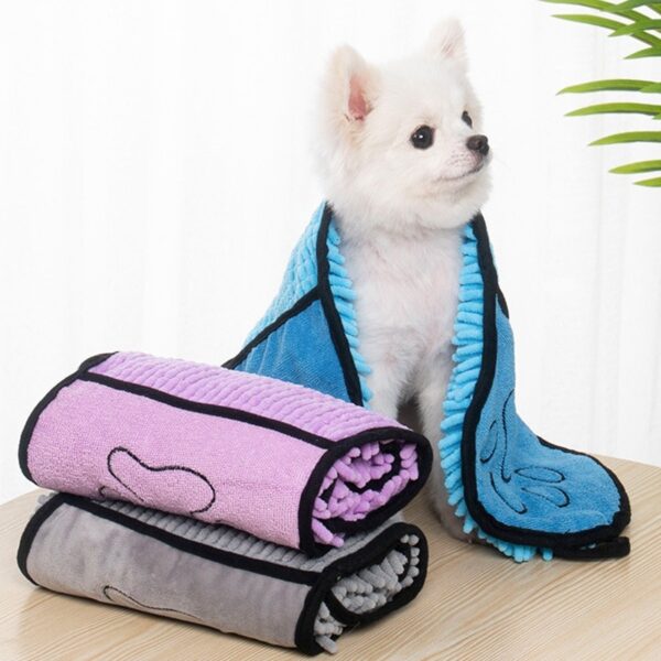 Dogs Cats Towels Super Absorbent Dog Bathrobe Microfiber Bath Towels Quick-Drying Cat Bath Towel For Pets Towel Dog Towels Pet Products - Image 3