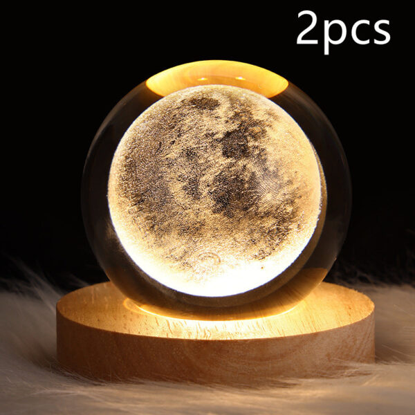 LED Night Light Galaxy Crystal Ball Table Lamp 3D Planet Moon Lamp Bedroom Home Decor For Kids Party Children Birthday Gifts - Image 58