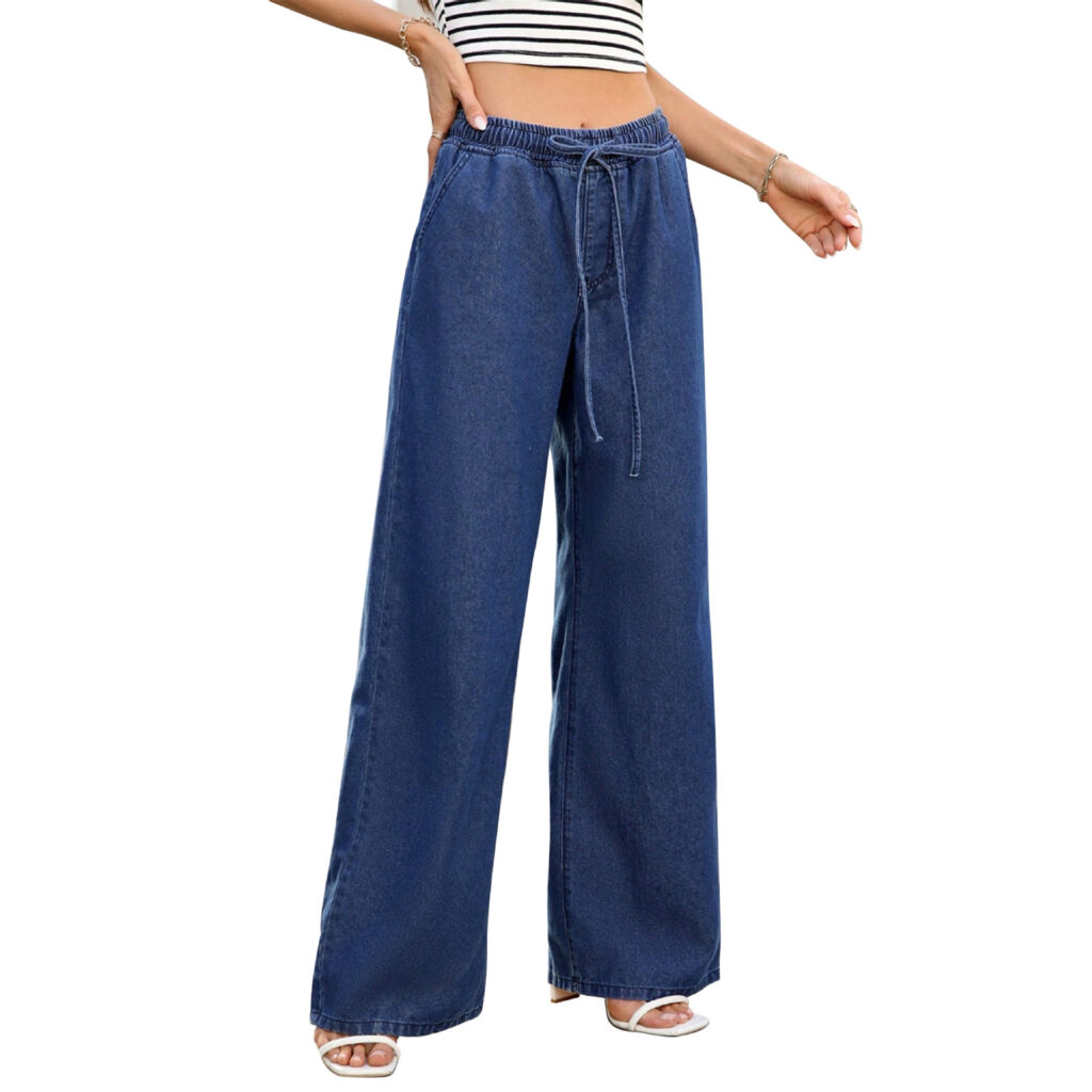 European And American-style Loose-fitting High-waisted Drawstring Casual Trousers