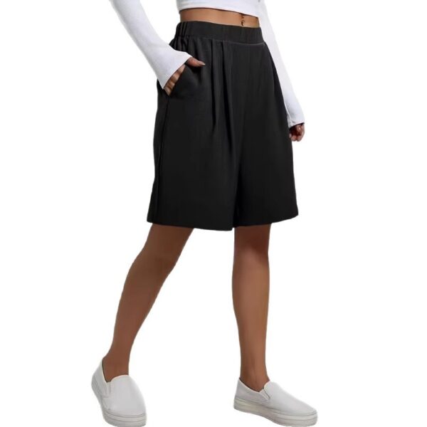 Womens Pants Womens Shorts Casual Loose Solid Color - Image 4