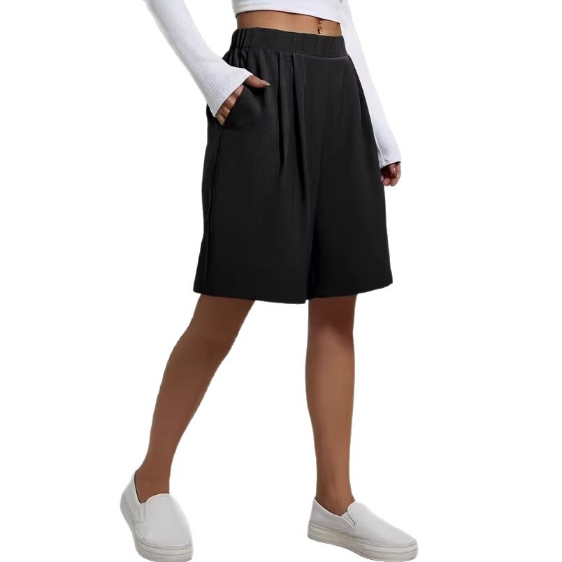 Womens Pants Womens Shorts Casual Loose Solid Color - Image 4