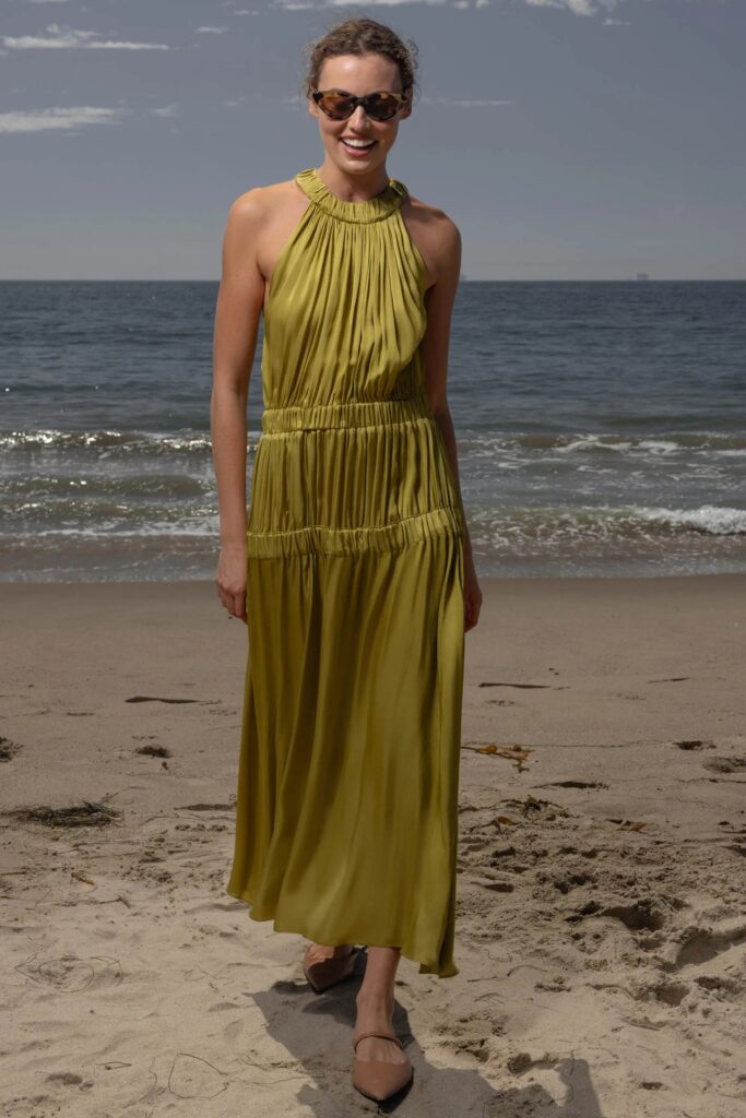 Womens Soft And Sweet Sleeveless Halterneck Casual Dress
