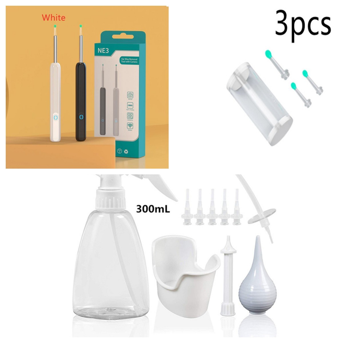 NE3 Ear Cleaner Otoscope Ear Wax Removal Tool With Camera LED Light Wireless Ear Endoscope Ear Cleaning Kit For I-phone - Image 37