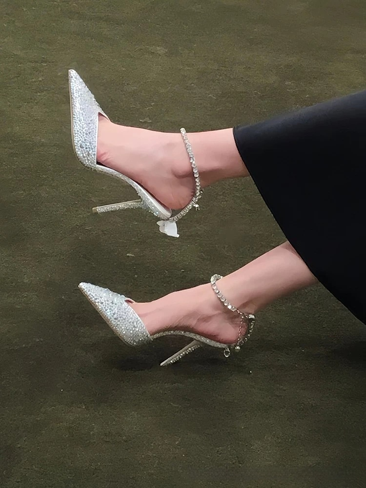 Gradient Color Full-Blown Crystal Fairy High Heels